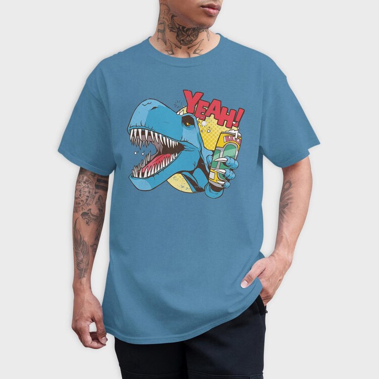 Drunk Dino Yeah, Tricou Barbati (Unisex)