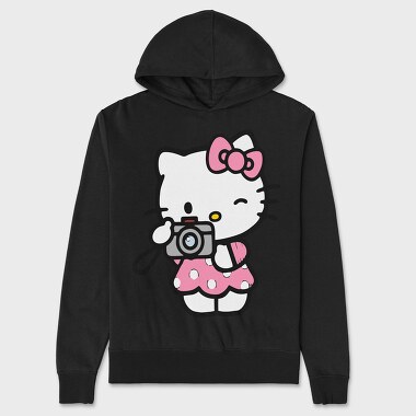 Cartoon Retro Hello Kitty 1, Hanorac Oversize Barbati (Unisex)