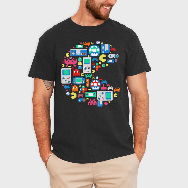 Retro Gaming Pac Man, Tricou Barbati (Unisex)