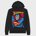 Superman Skull, Hanorac Oversize Barbati (Unisex)