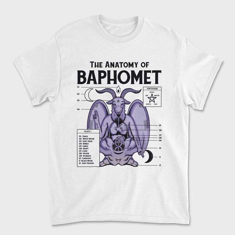 Baphomet Anatomy, Tricou Barbati (Unisex)