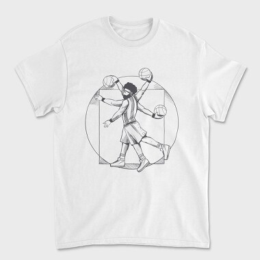 Basketball Vitruvian Man, Tricou Barbati (Unisex)
