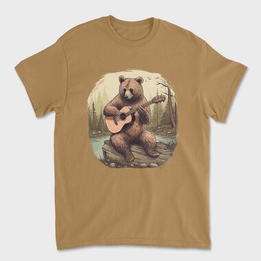 Bear Guitar Cottagecore, Tricou Barbati (Unisex)