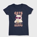Cats Make Me Happy Coffee, Tricou Femei