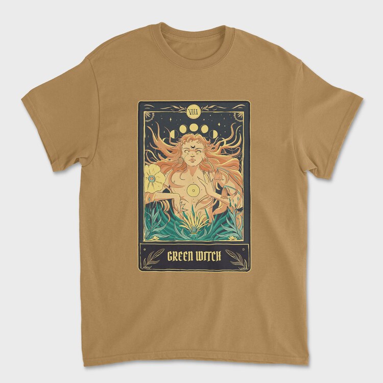 Green Witch Tarot Card, Tricou Barbati (Unisex)