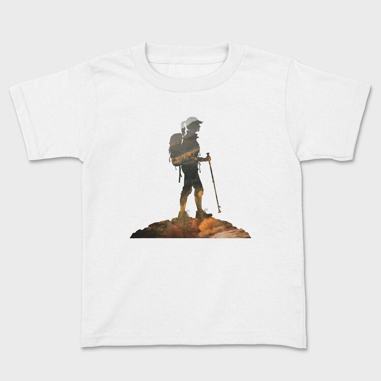 Hiking Woman Mountains Exposure, Tricou Copii