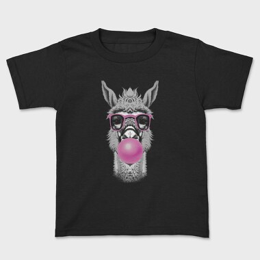 Llama Monochrome Bubblegum, Tricou Copii