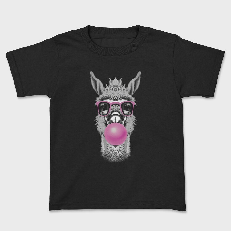 Llama Monochrome Bubblegum, Tricou Copii