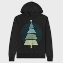Retro Christmas Tree, Hanorac Oversize Barbati (Unisex)