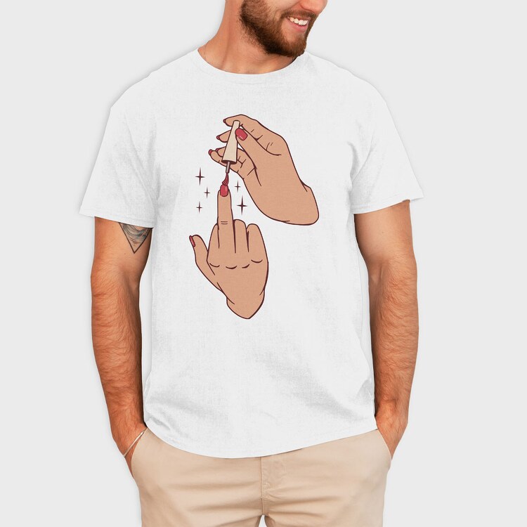 Middle Finger Nail Polish, Tricou Barbati (Unisex)