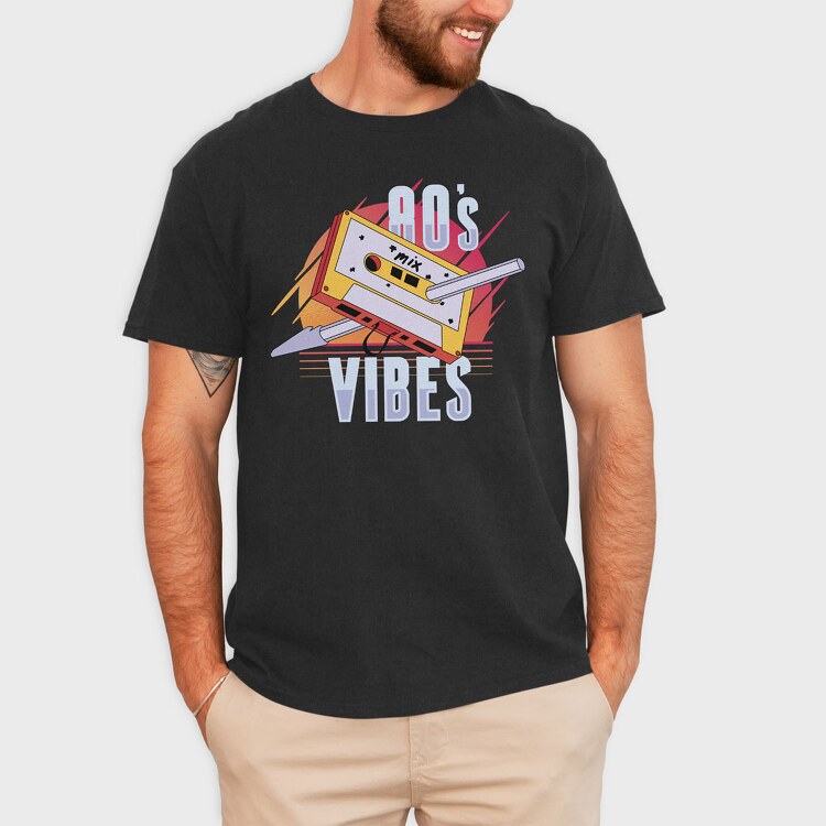 80 S Vibes Cassette, Tricou Barbati (Unisex)