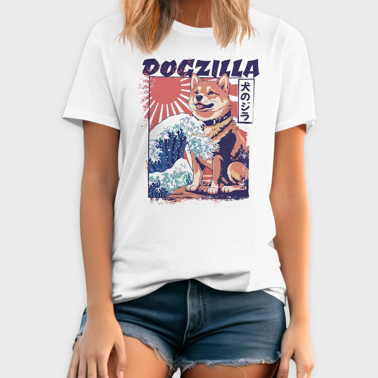 Dogzilla Retro Japanese, Tricou Barbati (Unisex)