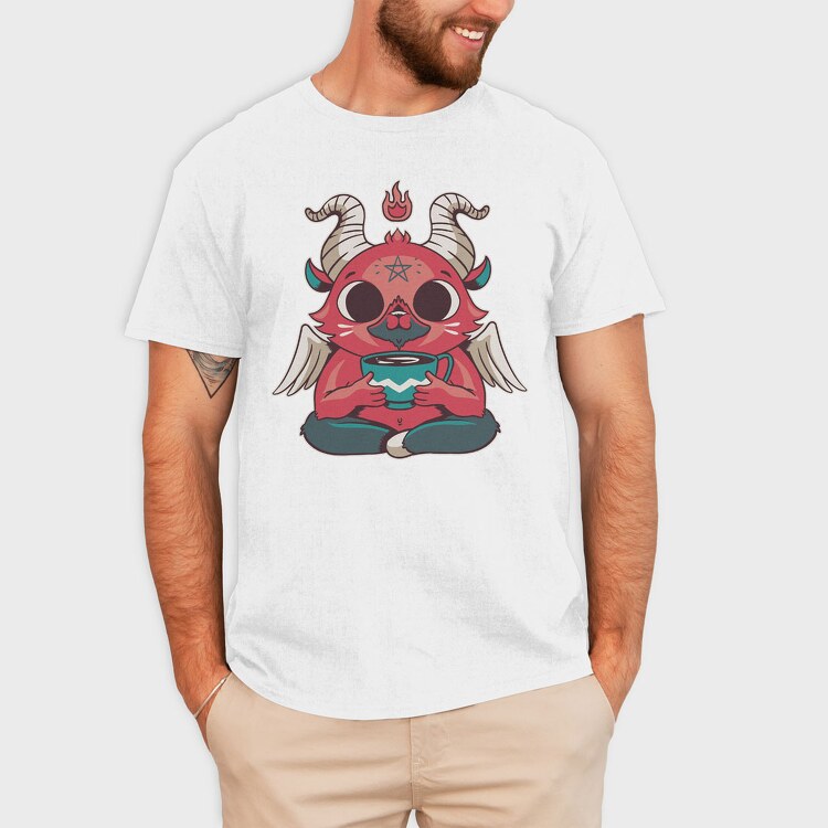 Mini Baphomet Coffee, Tricou Barbati (Unisex)