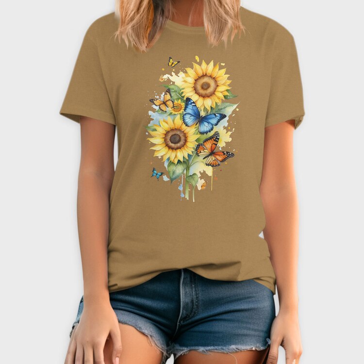 Sunflower Butterfly, Tricou Barbati (Unisex)
