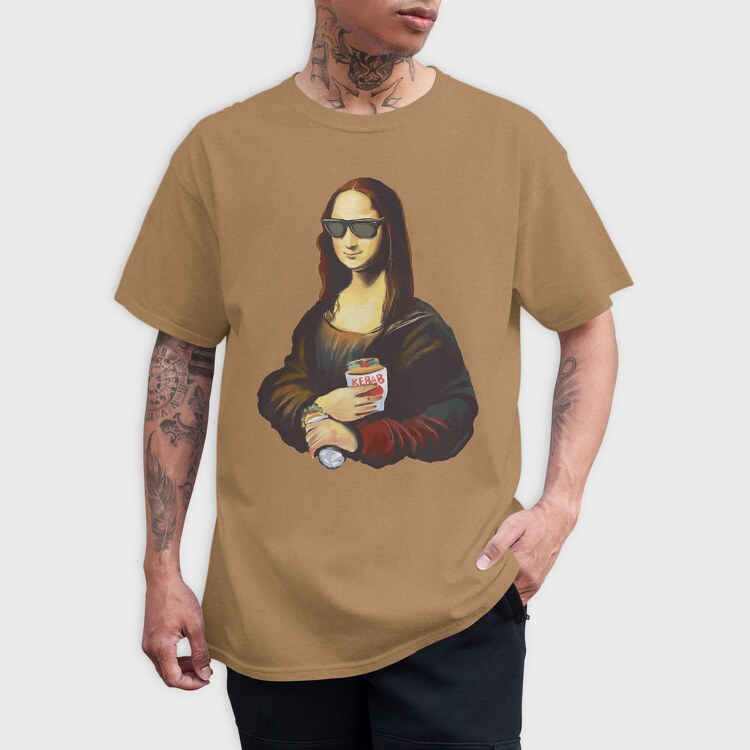 Monalisa Painting Kebab, Tricou Barbati (Unisex)