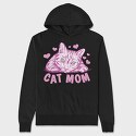 Cat Mom Pink, Hanorac Oversize Barbati (Unisex)