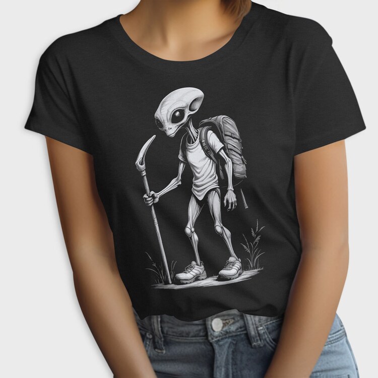 Alien Hiking Monochrome, Tricou Femei