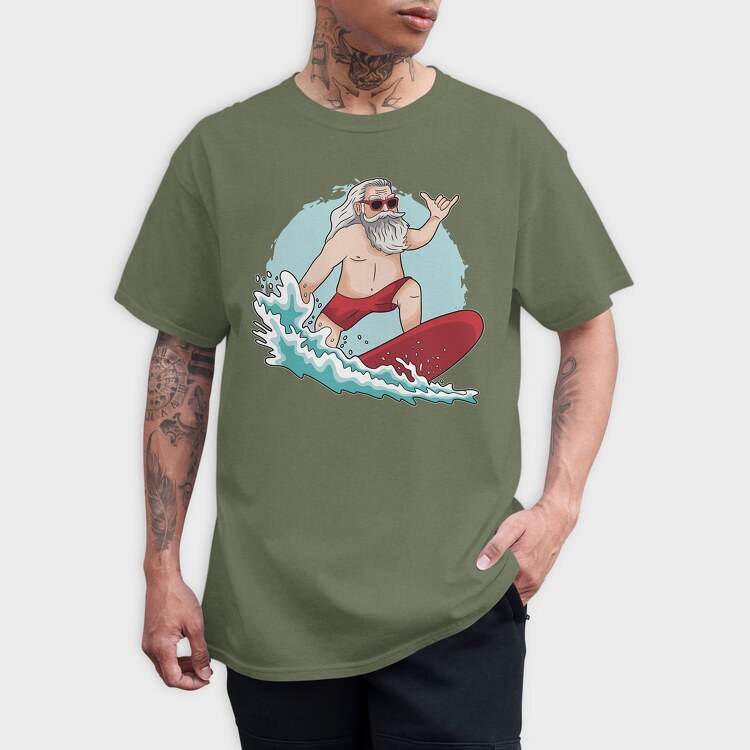 Surfing Santa, Tricou Barbati (Unisex)