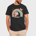 Cat Rainbow Cartoon, Tricou Barbati (Unisex)