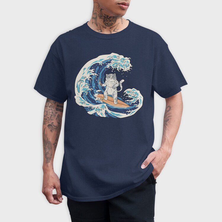 Cat Sushi Wave, Tricou Barbati (Unisex)