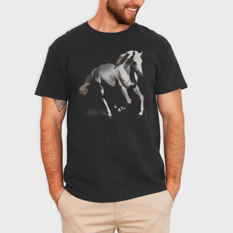 Horse Monochrome, Tricou Barbati (Unisex)
