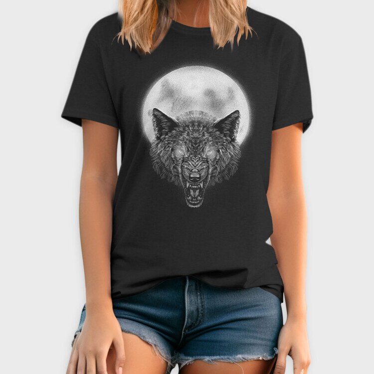 Angry Wolf Moon, Tricou Barbati (Unisex)