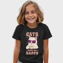 Cats Make Me Happy Coffee, Tricou Copii