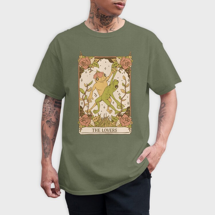 The Lovers Frog Tarot Card, Tricou Barbati (Unisex)