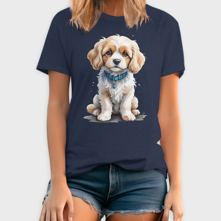 Cavachon Dog Watercolor, Tricou Barbati (Unisex)