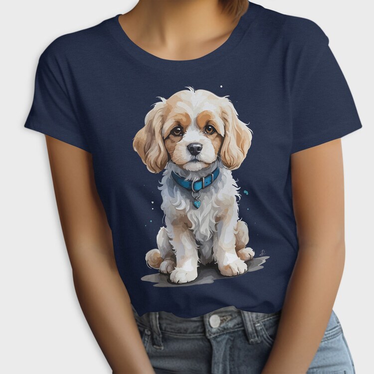 Cavachon Dog Watercolor, Tricou Femei