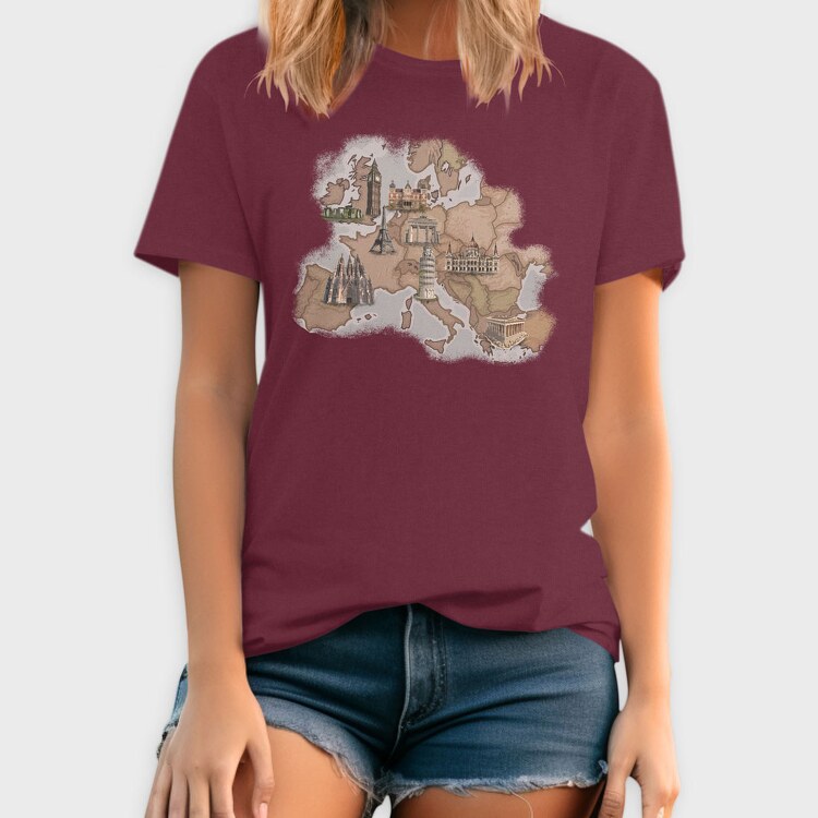 Europe Map, Tricou Barbati (Unisex)