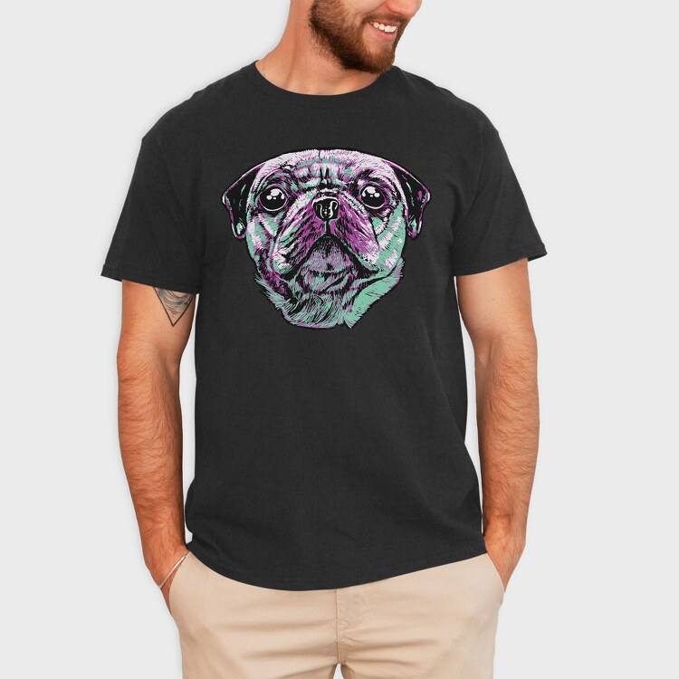 Three Color Pug, Tricou Barbati (Unisex)