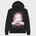 All You Need is Books and Cats, Hanorac Oversize Barbati (Unisex)