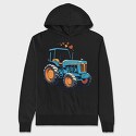 Tractor Cartoon Love, Hanorac Oversize Barbati (Unisex)