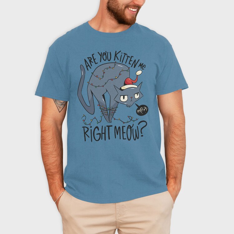 Christmas Angry Cat, Tricou Barbati (Unisex)