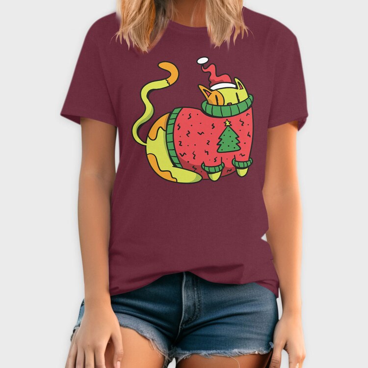 Christmas Cat Sweater, Tricou Barbati (Unisex)