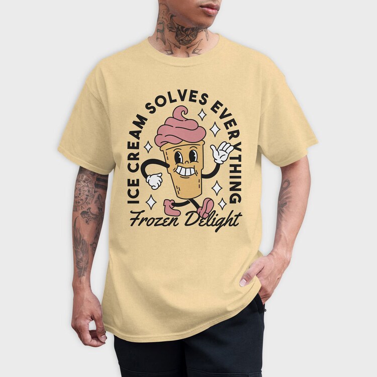 Ice Cream Solves Everything, Tricou Barbati (Unisex)