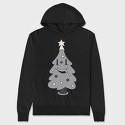 Christmas Tree Retro, Hanorac Oversize Barbati (Unisex)