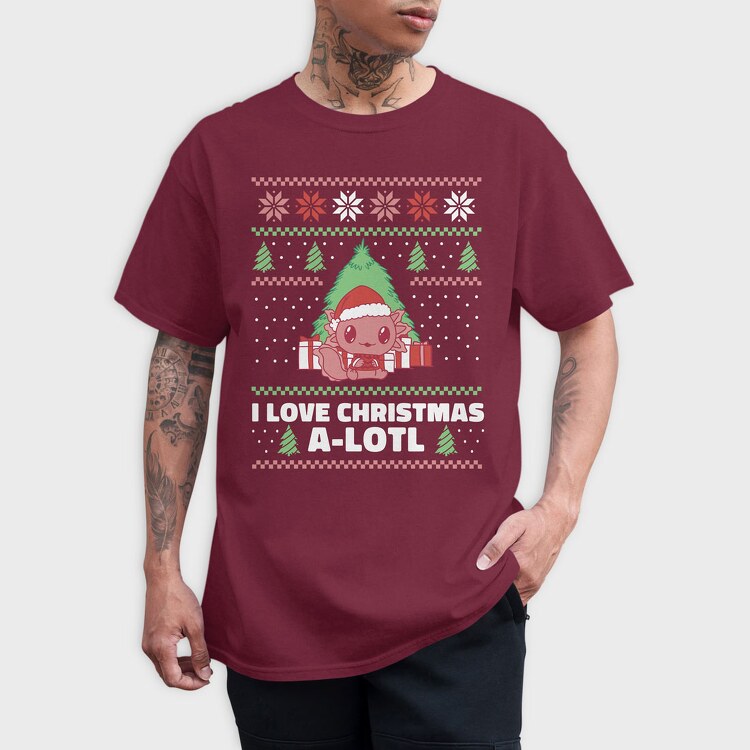 Axolotl Christmas, Tricou Barbati (Unisex)