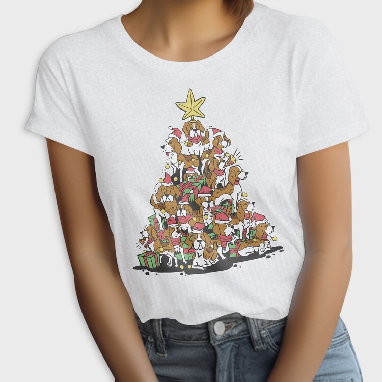 Christmas Tree Beagle, Tricou Femei