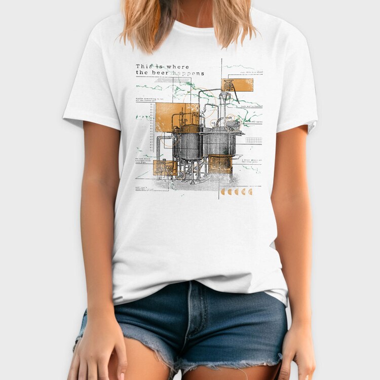 Infographics Beer Factory, Tricou Barbati (Unisex)