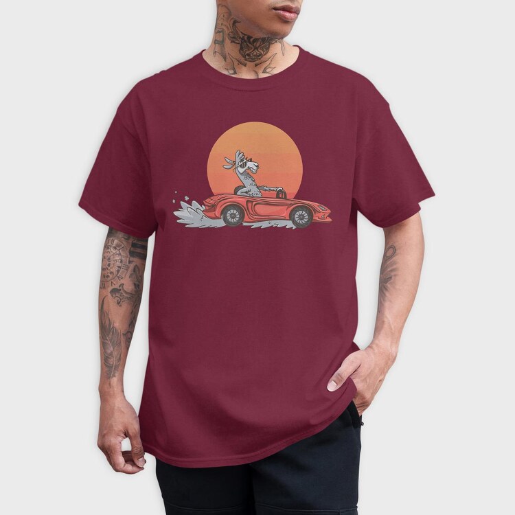 Lama In The Car, Tricou Barbati (Unisex)