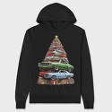Christmas Tree Muscle Madness Cars, Hanorac Oversize Barbati (Unisex)