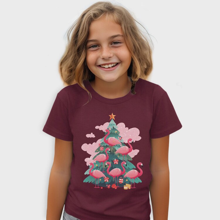 Flamingos Christmas Tree, Tricou Copii