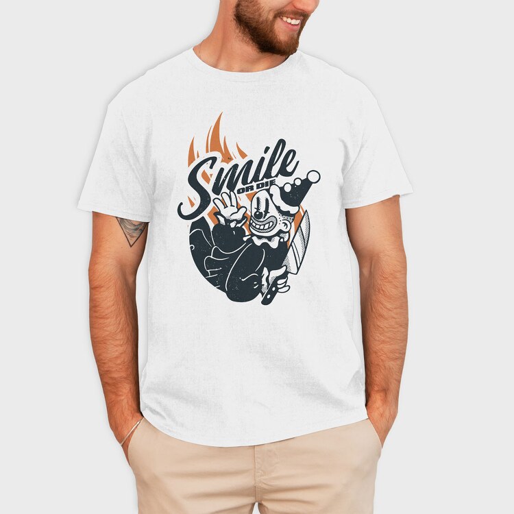 Clown Smile or Die, Tricou Barbati (Unisex)