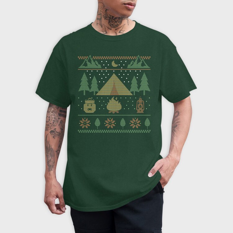 Ugly Sweater Camping, Tricou Barbati (Unisex)