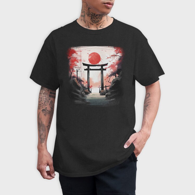 Japanese Gate Moon, Tricou Barbati (Unisex)