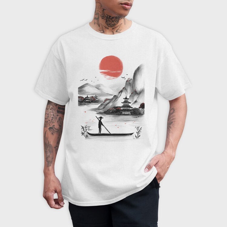 Japanese Landscape, Tricou Barbati (Unisex)