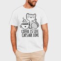 Coffee Cat Love, Tricou Barbati (Unisex)