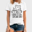 Coffee Cat Love, Tricou Barbati (Unisex)